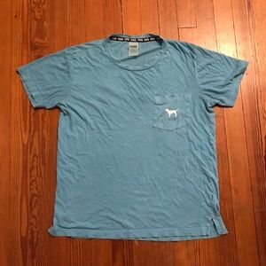 PINK Dog Shirt Turqouise size Small